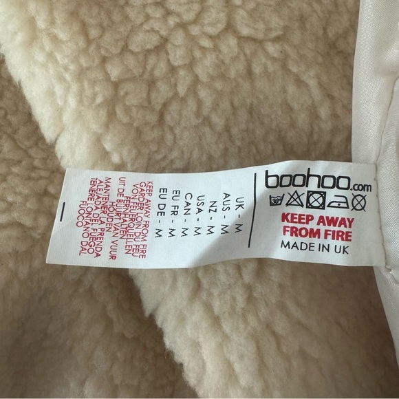 boohoo Sherpa Faux Fur Women’s Vest Size M Cream NWT - Picture 4 of 10